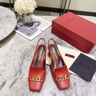 VALENTINO Gold V-chain high-end fashion sandals high heels