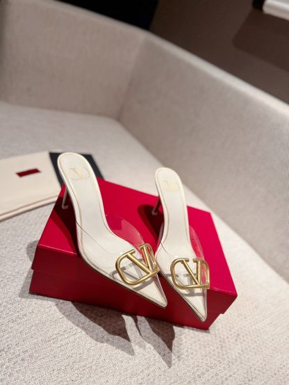 VALENTINO exquisite V buckle transparent film sandals high heels - Image 2