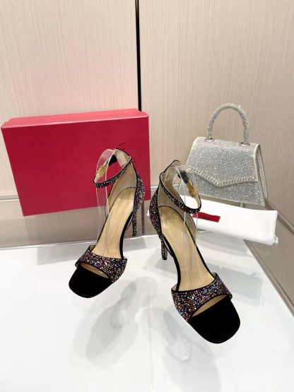 VALENTINO Elegant Diamond Crystal High Heels - Image 3