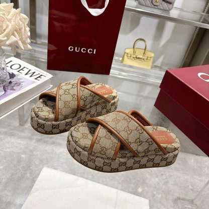 Gucci Women's New GG Cross-over Platform Sandals - Image 2