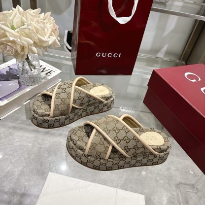 Gucci Women's New GG Cross-over Platform Sandals - Image 2