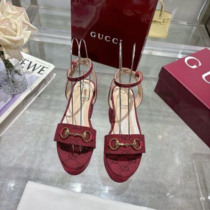 Gucci Women's Horsebit Flat Mid-Heel Platform Sandals - Image 2