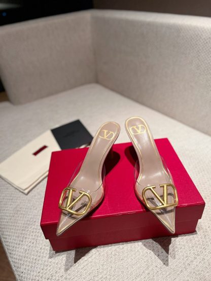VALENTINO Fashion V Buckle Transparent Film High Heels Sandals - Image 2