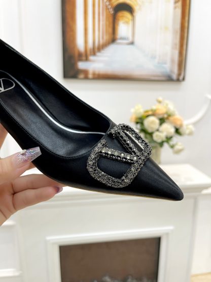 VALENTINO Rhinestone Buckle Elegant High Heels - Image 3
