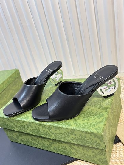 Gucci Double G round heel sandals - Image 2
