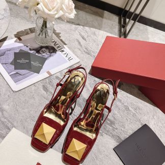 VALENTINO simple temperament large rivet high heels