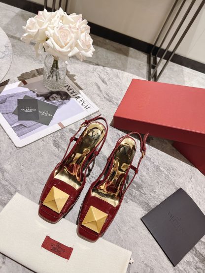 VALENTINO simple temperament large rivet high heels
