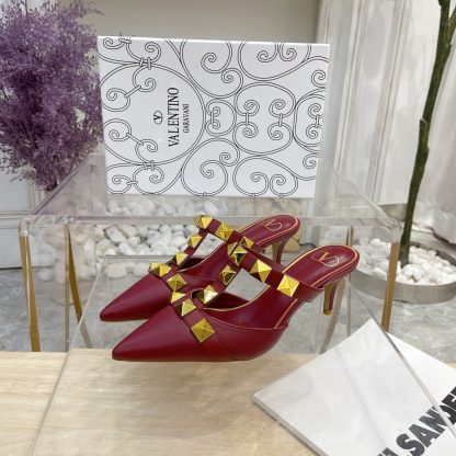 VALENTINO Gold Studded Fashion Sandals High Heels - Image 2