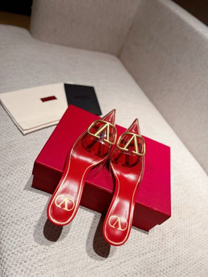 VALENTINO exquisite V buckle transparent film sandals high heels - Image 2