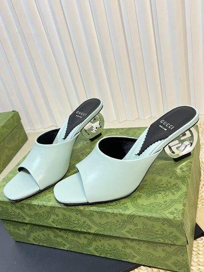 Gucci Double G round heel sandals - Image 2