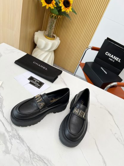 Chanel autumn and winter black lightweight and comfortable loafers thick sole 6cm - Image 2