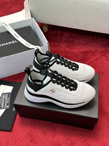 Chanel white men's and women's couple's mixed craft embroidery style versatile casual sports shoes - Image 2