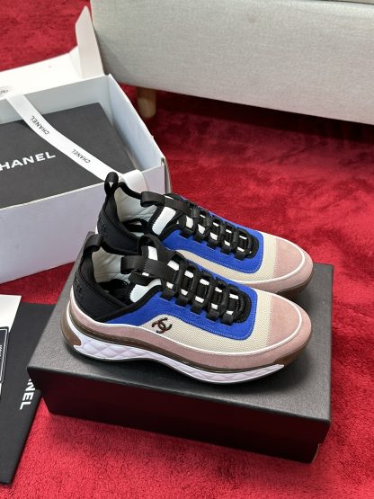 Chanel blue and black men and women couples mix and match craft embroidery style versatile casual sports shoes - Image 2