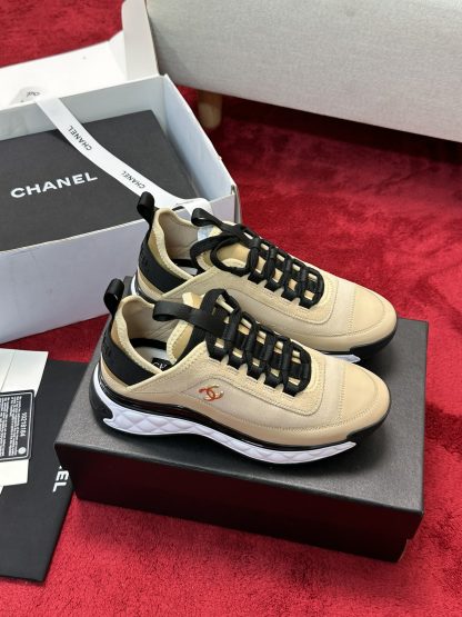 Chanel men's and women's couple's versatile fashionable apricot color mix and match casual sports shoes - Image 2