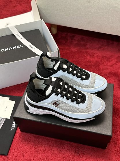 Chanel men's and women's couple's versatile fashion blue-gray mix and match casual sports shoes - Image 2