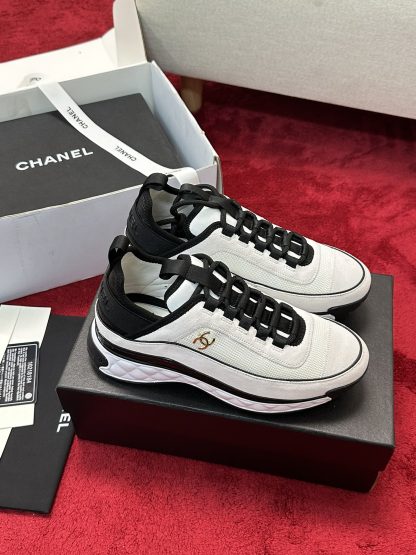 Chanel classic men's and women's couple's black and white mix and match fashion casual sports shoes - Image 2