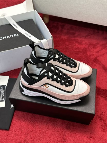 Chanel classic unisex couple pink mix and match fashion casual sneakers - Image 2
