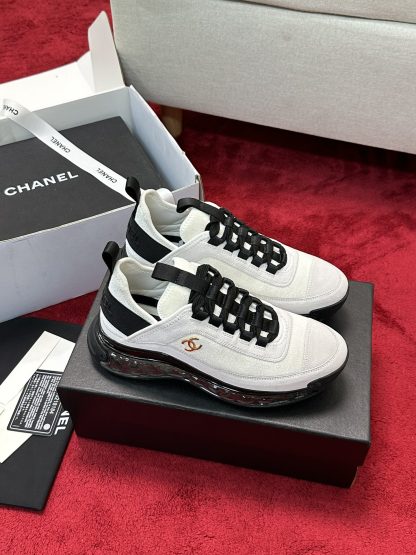 Chanel men's and women's couple's white and black mix and match classic fashion casual sports shoes - Image 2