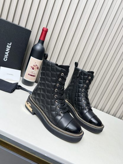 Chanel black autumn and winter heavy fashionable simple style Martin boots - Image 2