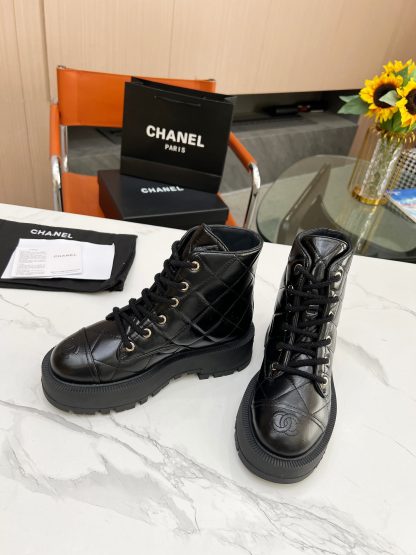 Chanel autumn and winter new black electric show diamond style boots thick sole 6cm - Image 2