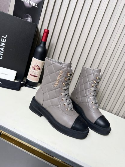Chanel autumn and winter new electric show diamond style blue-gray boots - Image 2