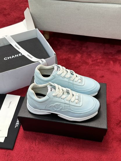 Chanel light blue craft embroidery style fashion casual sports shoes - Image 2