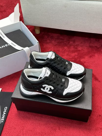 Chanel black and white craft embroidery style fashion casual sports shoes - Image 2
