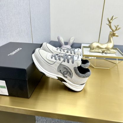 Chanel Classic Fashion Grey Black Casual Sneakers - Image 2