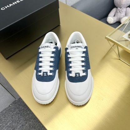 Chanel Classic Fashion Blue and White Casual Sneakers - Image 2