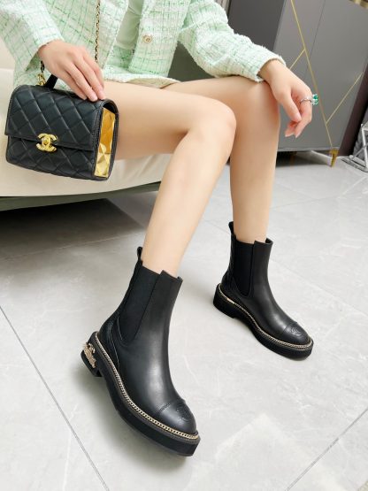 Chanel autumn and winter heavy-duty popular black exquisite Chelsea boots - Image 2