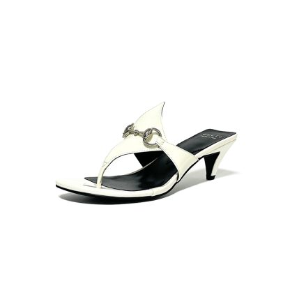 Gucci Spring and Summer Square Toe Flip Flops Classic Buckle Series - Image 2
