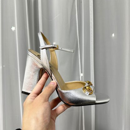 Gucci high heel block heel sandals classic buckle - Image 3