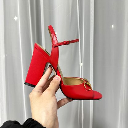 Gucci high heel block heel sandals classic buckle - Image 3