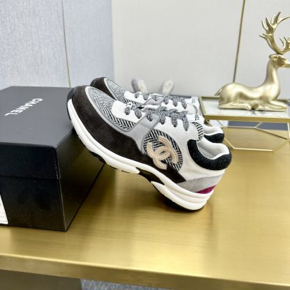 Chanel Classic Fashion Black and Grey Casual Sneakers - Image 2