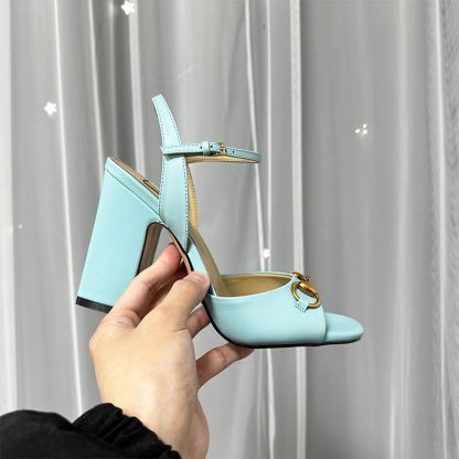 Gucci high heel block heel sandals classic buckle - Image 3