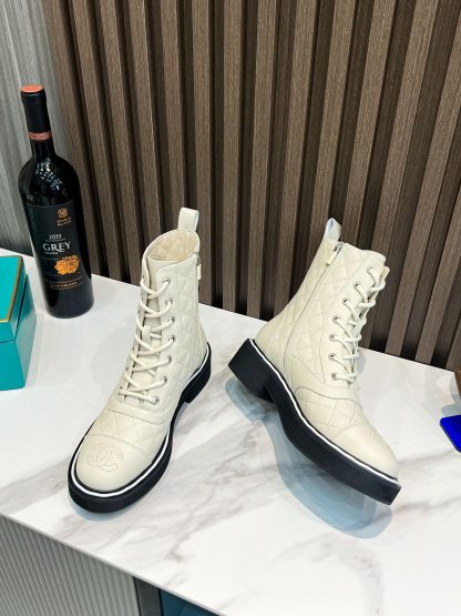 Chanel beige leather Paris catwalk latest boots - Image 2