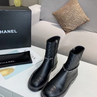 Chanel black autumn and winter high-end custom classic luxury boots
