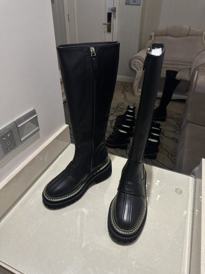 Chanel black autumn and winter high-end classic luxury leather boots - Image 2