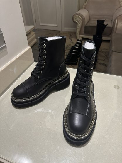 Chanel autumn and winter high-end custom classic luxury soft black boots - Image 2