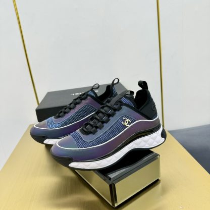 Chanel classic purple and blue mix and match fashion casual dad shoes for men and women - Image 2