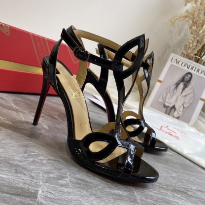 ChristianLouboutin patent leather glossy sandals high heels - Image 2