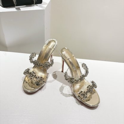 ChristianLouboutin JUST QUEEN crystal high-heeled slippers - Image 2