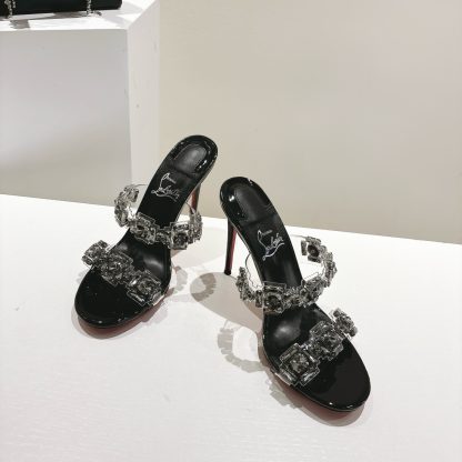 Christian Louboutin JUST QUEEN crystal high-heeled slippers - Image 2