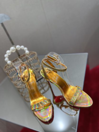 ChristianLouboutin Colorful Crystal Elegant High Heels - Image 2