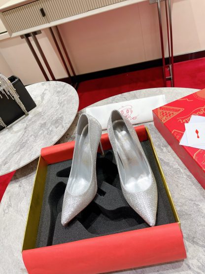 Christian Louboutin Elegant Shimmer Stiletto Heels - Image 2