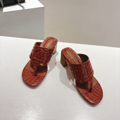 ChristianLouboutin red bottom women's thong high heel sandals - Image 2