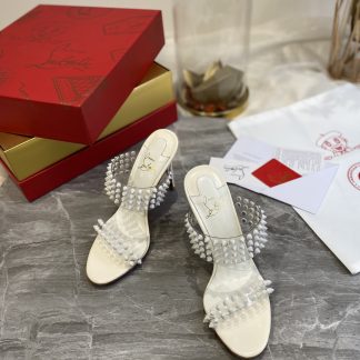 ChristianLouboutin plastic spike sandals high heels