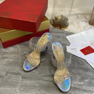 ChristianLouboutin plastic spike sandals high heels