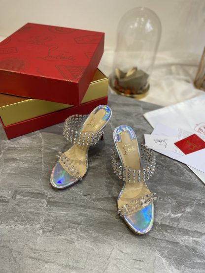 ChristianLouboutin plastic spike sandals high heels
