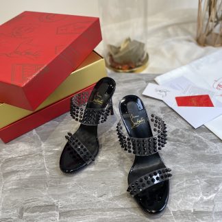 ChristianLouboutin plastic spike sandals high heels